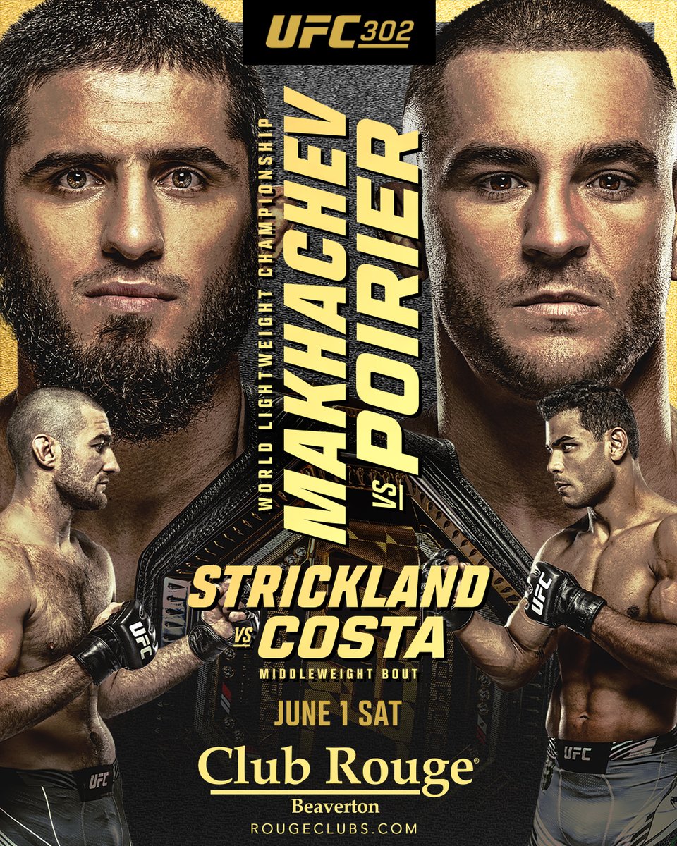 🥊UFC 302🥊
Strickland vs Costa
June 1st
Club Rouge Beaverton 

#clubrougebeaverton #beavertonoregon #ufc #ufc302 #clubrouge #live #sports