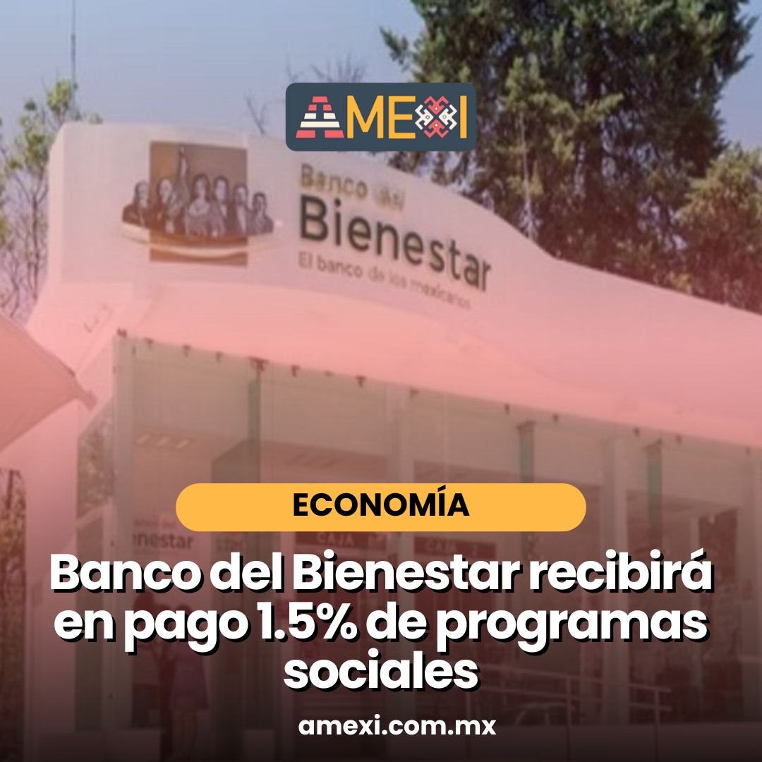 #Economía 💰 | Banco del Bienestar recibirá en pago 1.5% de programas sociales. Para fortalecerlo, tendrá contraprestación por los recursos que dispersa, según iniciativa. 🏦
👉lc.cx/oPSh-o

#BancoDelBienestar #Gobierno #Recursos #amexi