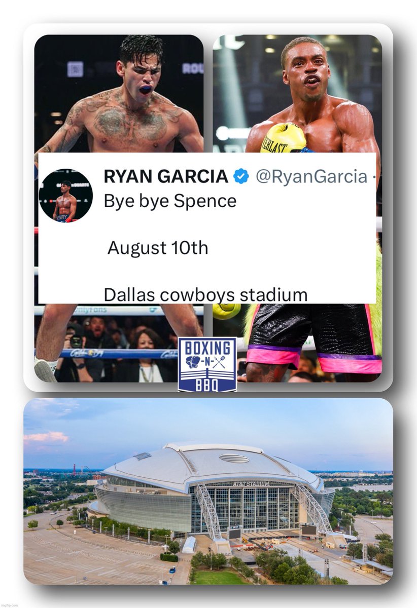 Ryan wants Spence. 

8/10 at Cowboys Stadium!!!

🤯🤯🤯🥊🥊🥊

#BOXINGnBBQ 
#Boxing
#SpenceGarcia