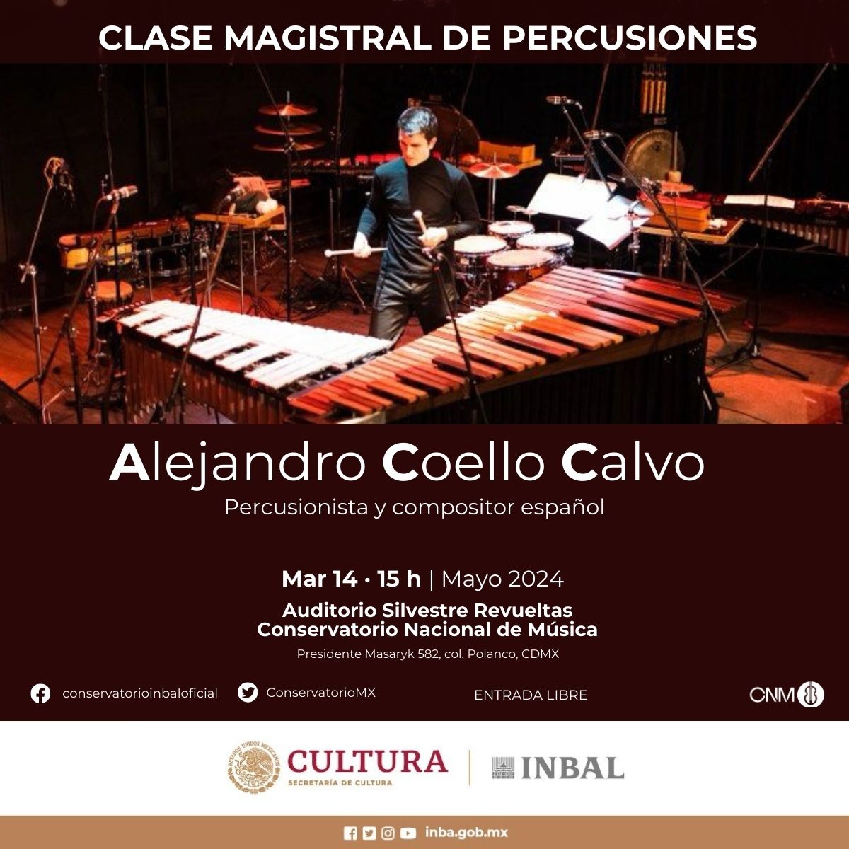 El percusionista y compositor español Alejandro Coello Calvo, catedrático en la Escuela Superior de Música Franz Liszt en Weimar,