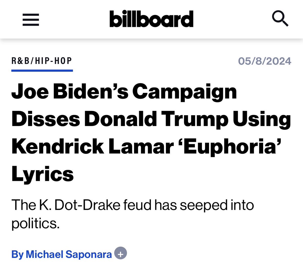 Even the Biden admin is grifting off the Kendrick / Drake battle. 🤣