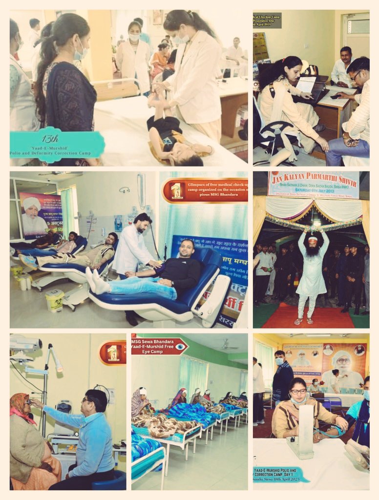 For healthier world, #DeraSachaSauda organised #FreeMedicalCamp  for the economic and neediest  people which not efforts medical facilities and treatment . Inspired by the teachings of Saint Dr. @Gurmeetramrahim Singh Ji Insan, this medical camp is surely a boon for the needy.