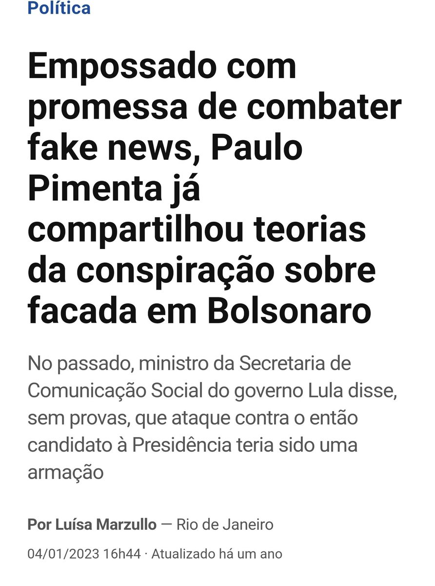 Esse é sujeito que tem a cara de pau de acusar opositores de produzir 'fake news'. 👇