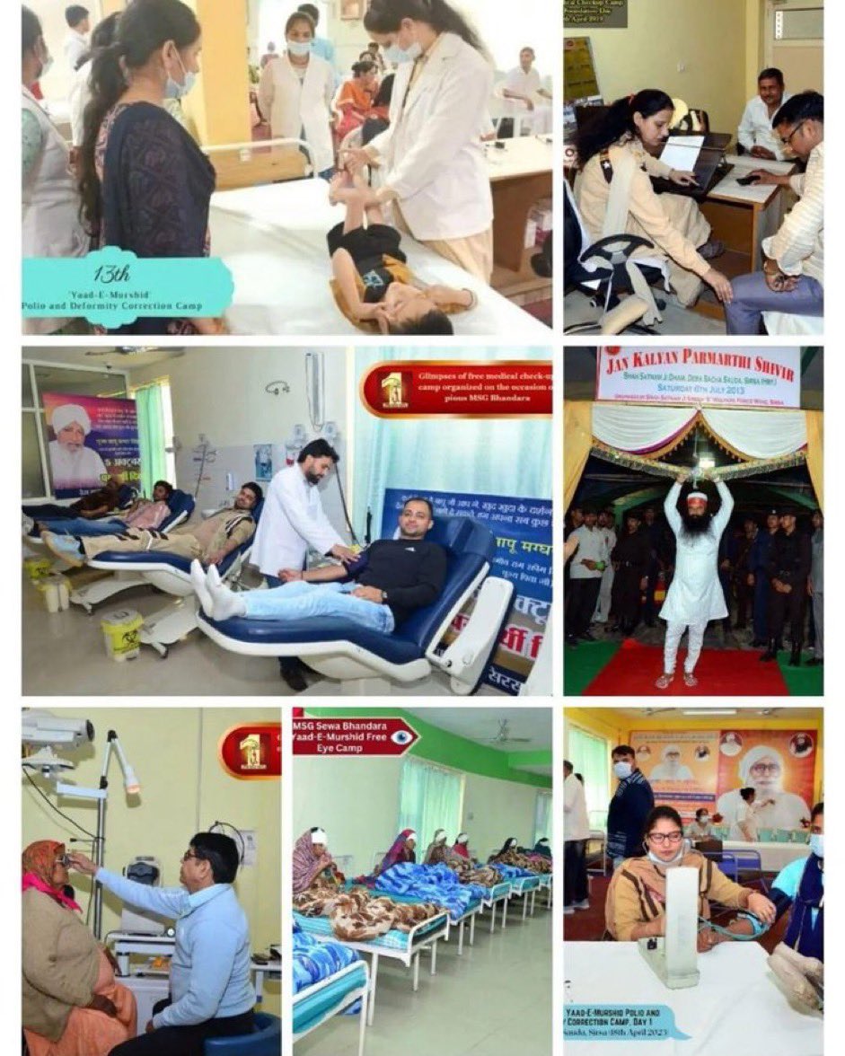 People are facing many health problems . So keeping that in mind Dera sacha sauda provide a  #FreeMedicalAid every month by the guidance of ram Rahim . As there are free check upgiven to the people . And awareness abouthealth problems are also given .