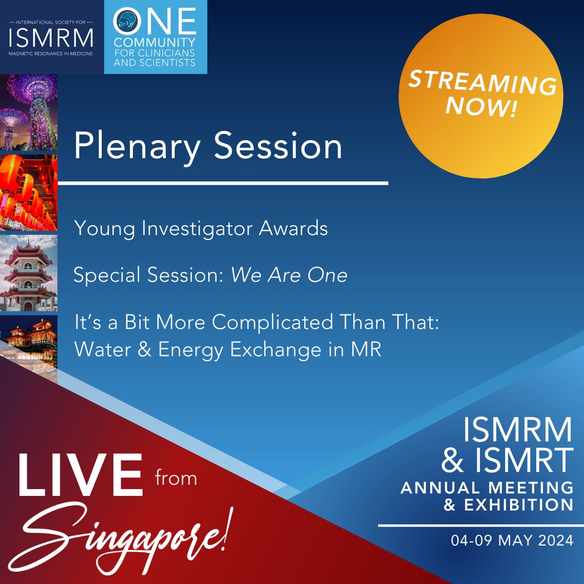 Watch LIVE from SINGAPORE: Don't miss the final 2024 Plenary Session streaming NOW! ow.ly/mkLh50Rz7wf #ISMRM2024 #ISMRT2024 #ISMRM #ISMRT #MRI #MR #MagneticResonance #Singapore