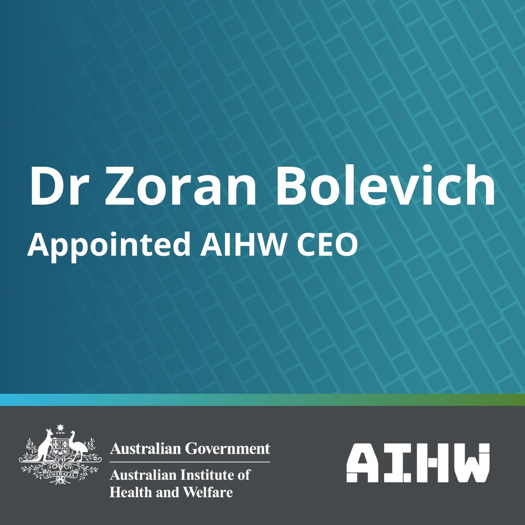 Minister for Health and Aged Care, the Hon Mark Butler MP, has announced Dr Zoran Bolevich as the new AIHW CEO. We are excited for this appointment and look forward to welcoming Dr Bolevich to the institute. See more brnw.ch/21wJBnZ @Mark_Butler_MP @healthgovau