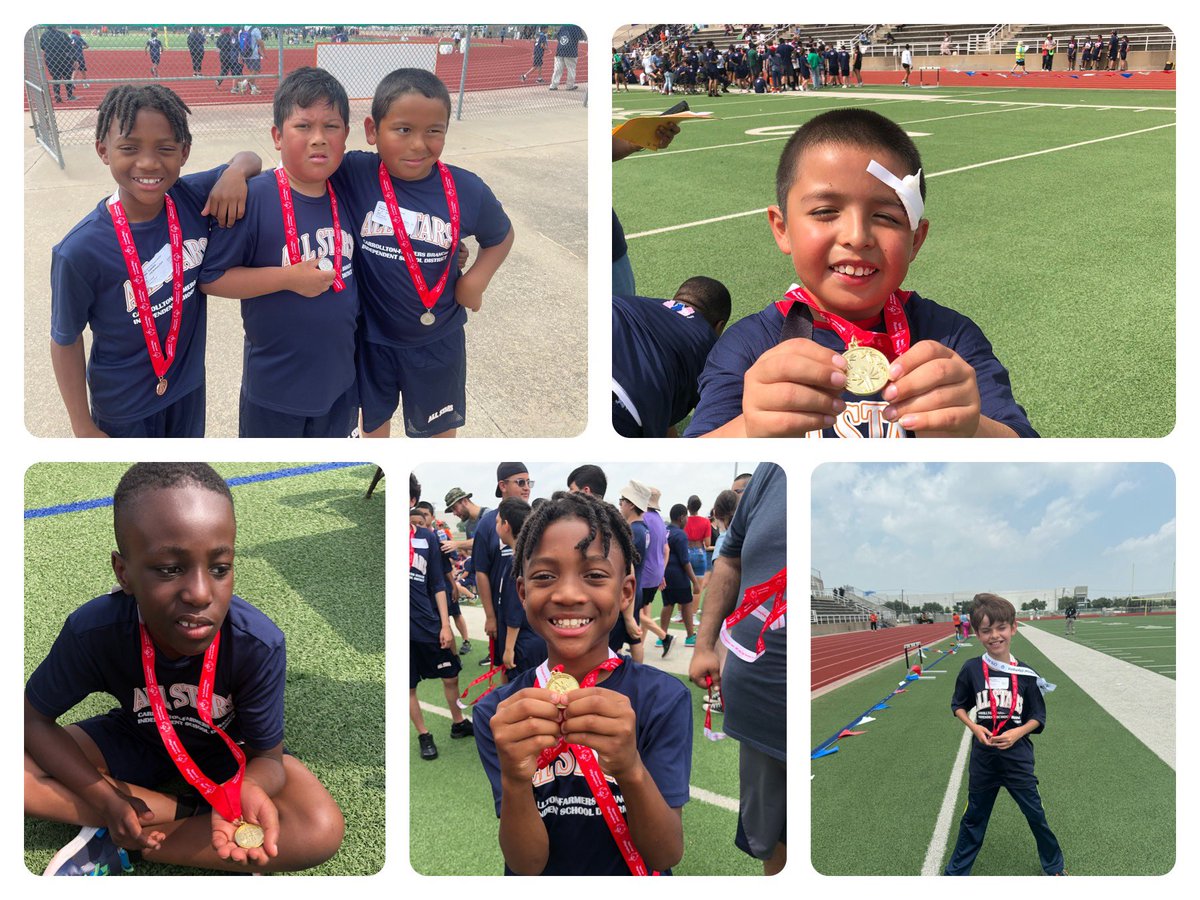 Today was the perfect day to hit the track and cheer on our favorite Trailblazer All Stars! They were awesome out there. 🤩 Thank you to our @CFBISD APE team for making today great! @mpruitt1 @msklarer 🥇🥈🥉💜💛#lovemckamy