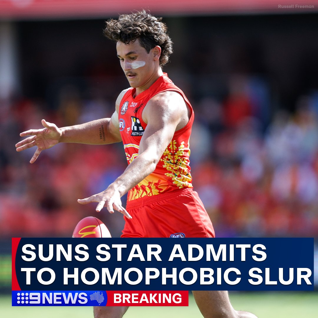 JUST IN: Gold Coast Suns star, Wil Powell has admitted to using a homophobic slur towards a Brisbane Lions player during Sunday's match at the Gabba. The AFL Integrity Unit has conducted an investigation, imposing a five-match suspension. #9News MORE: nine.social/GTN