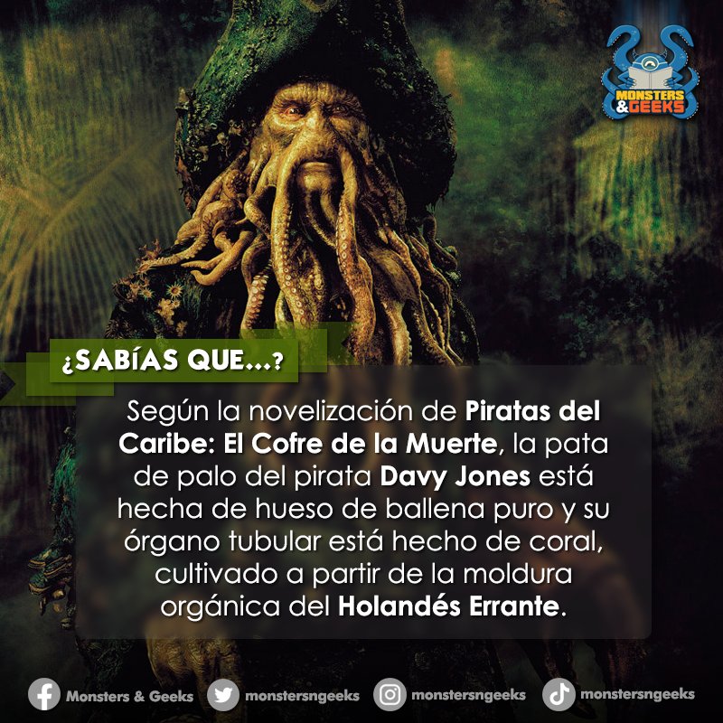 #SabíasQue #DavyJones #PiratasDelCaribe