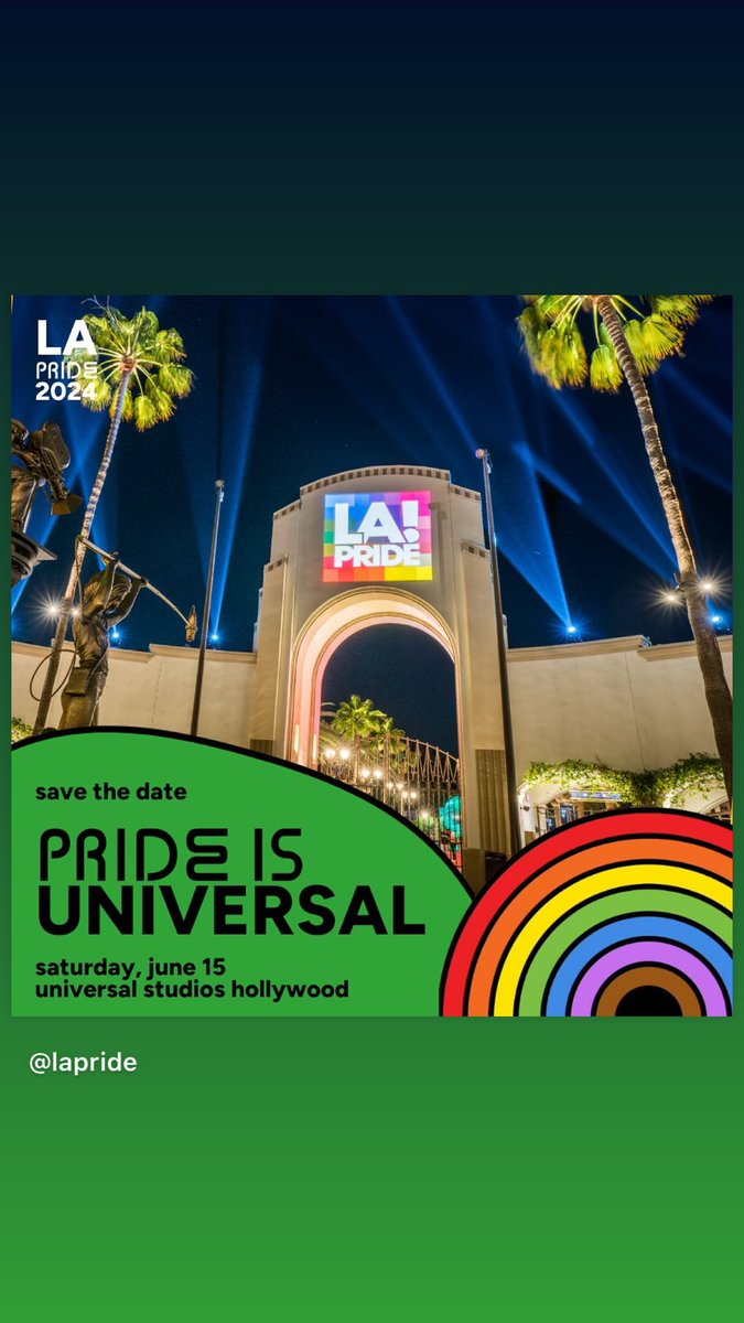 PRIDE NIGHT at @UniStudios @lapride is back again this year with a vengeance !!! I’m so excited for you to see what DJ Brynn Taylor and I have gotten together for our fabulous  LGBTQ+ family and our amazing allies !!! Make sure you get your tickets NOW !!!