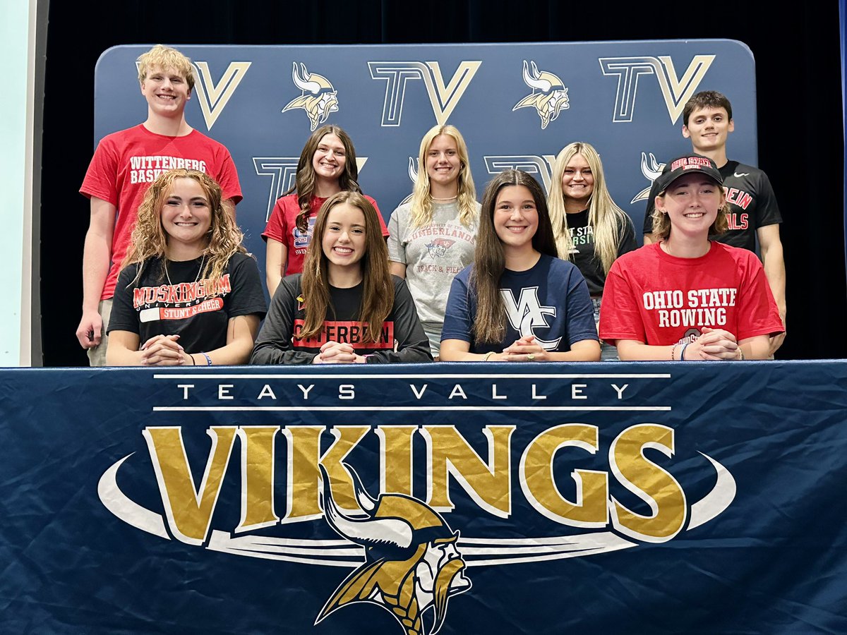 Congratulations to the @TVHS_VIKINGS athletes who signed to continue their academic & athletic careers at the collegiate level. The students include: Lauren Arledge Kally Kay Durbin Calli Henderson Annaleigh Jett Ryleigh McCoy Sam Miller Gabby Park Jacob Robins Kaitlyn Sniffler