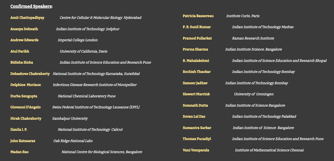 Anand Srivastava (@mbuanand) on Twitter photo We are gearing up for our biyearly Biomembrane meet (July 11-13), happening at IISc since 2012 ( I first met cool folks like <a href="/durbignon/">Durba Sengupta</a> <a href="/HIRAK_SU/">Hirak Chakraborty</a> <a href="/TPucadyil/">Thomas Pucadyil</a> here).
We have a few spots for students/postdocs (acco being the big bottleneck). Register at sites.google.com/view/biomembra… We are gearing up for our biyearly Biomembrane meet (July 11-13), happening at IISc since 2012 ( I first met cool folks like <a href="/durbignon/">Durba Sengupta</a> <a href="/HIRAK_SU/">Hirak Chakraborty</a> <a href="/TPucadyil/">Thomas Pucadyil</a> here).
We have a few spots for students/postdocs (acco being the big bottleneck). Register at sites.google.com/view/biomembra…