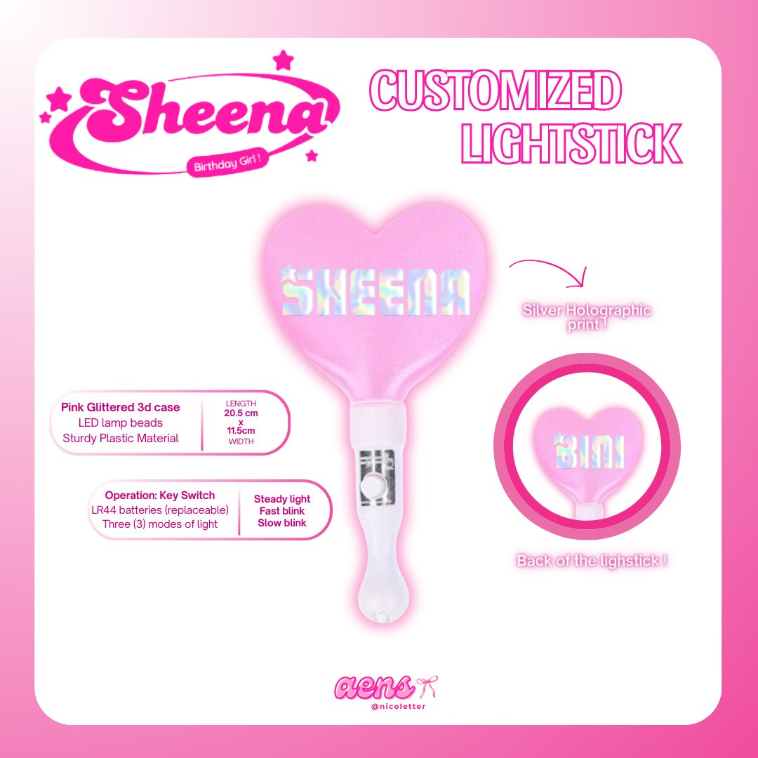 #BINI sheena birthday giveaway 🎂

🎀 1 sealed bini feel good album
🎀 1 customized sheena lightstick
 — 2 winners !

rules to join:
• like and rt
• mbf
• reply with favorite sheena photo / clip

— ends on may 12, sunday
— open to all blooms, winners will be chosen via random