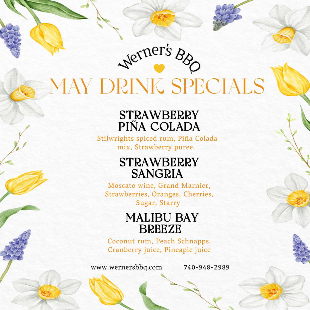 Spring has sprung and Strawberry season is upon us!
Come enjoy all of our May drink specials!