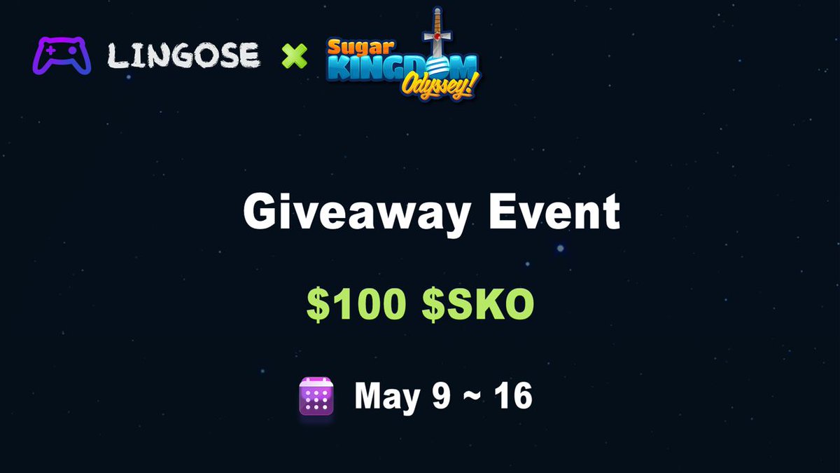 #Giveaway Event with @SugarKingdomNFT Games + Launchpad + much more. Stake $SKO to get free #Airdrops from various tokens ⏰ May 9 ~ 16 🤑 $1⃣0⃣0⃣ $SKO for 1⃣0⃣ lucky winners Join us now 👇 🔗 gleam.io/y8WJ6/giveaway…