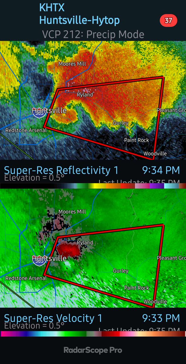 Tornado Warning issued May 8 at 9:34PM CDT until May 8 at 10:15PM CDT by NWS Huntsville AL At 934 PM CDT, a confirmed large and extremely dangerous tornado was located over eastern Huntsville, moving east at 30 mph. This is a PARTICULARLY DANGEROUS SITUATION. TAKE COVER NOW!