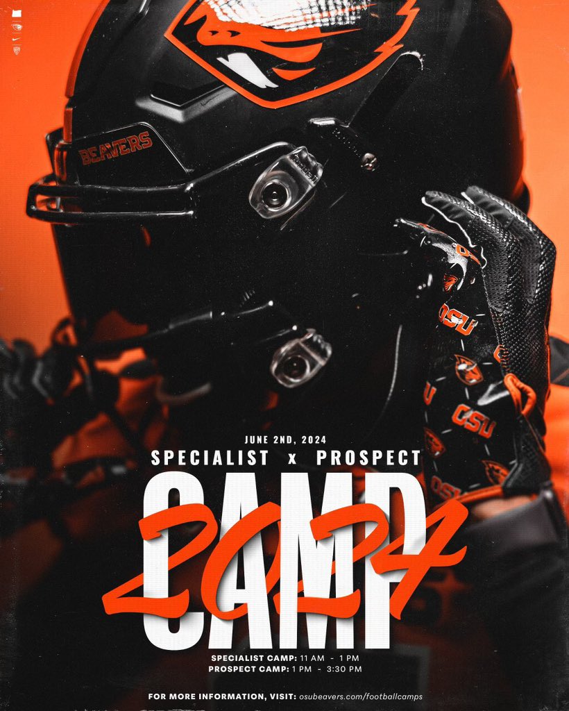 Huge thanks to @CoachTFord for the camp invite! I’m super excited to be down in Corvallis!!! @MtSpokaneFB @TerryCloer @Chris_Sailer