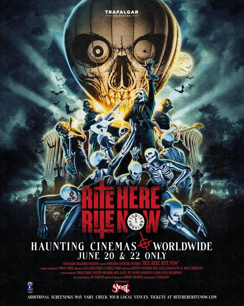Shot over the course of GHOST’s two sold-out shows at Los Angeles’ hallowed Kia Forum, get ready to experience GHOST: RITE HERE RITE NOW, coming to Event Cinemas June 20 &amp; 22.
Book your tickets now: bit.ly/EventCinemasGh…
#RiteHereRiteNow