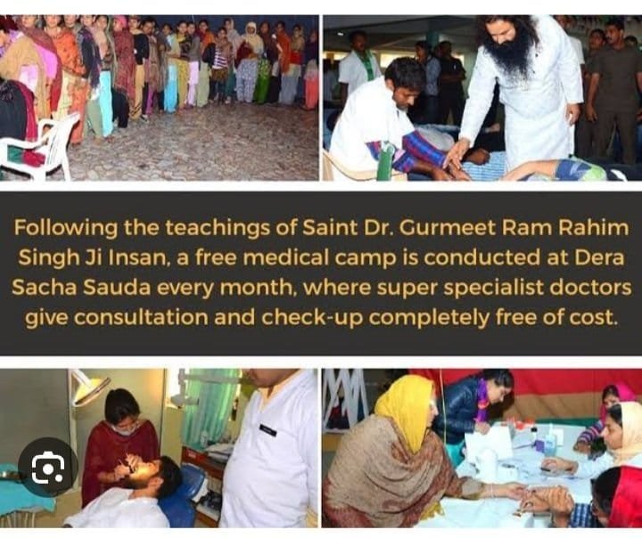 Free Medical Camps at Dera Sacha Sauda, inspired by Ram Rahim Ji, bring hope and health to those in need. Providing quality care to all, regardless of financial means. #FreeMedicalAid