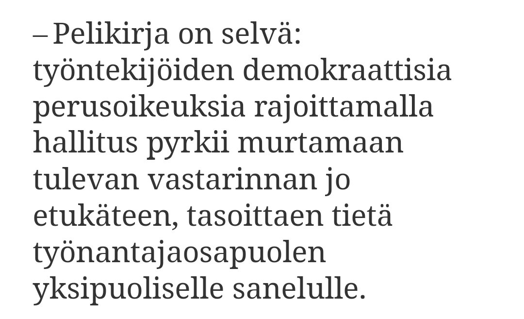 Tästä tulee helvetin pahaa jälkeä. Eivät suomalaiset suostu vaientamiseen ja autoritäärisyyteen. Tämä laki tuhoaa kaiken sen, mitä oikeisto kuvittelee sillä saavuttavansa. Suomi: kun kritiikki ja demokratia kiellettiin.