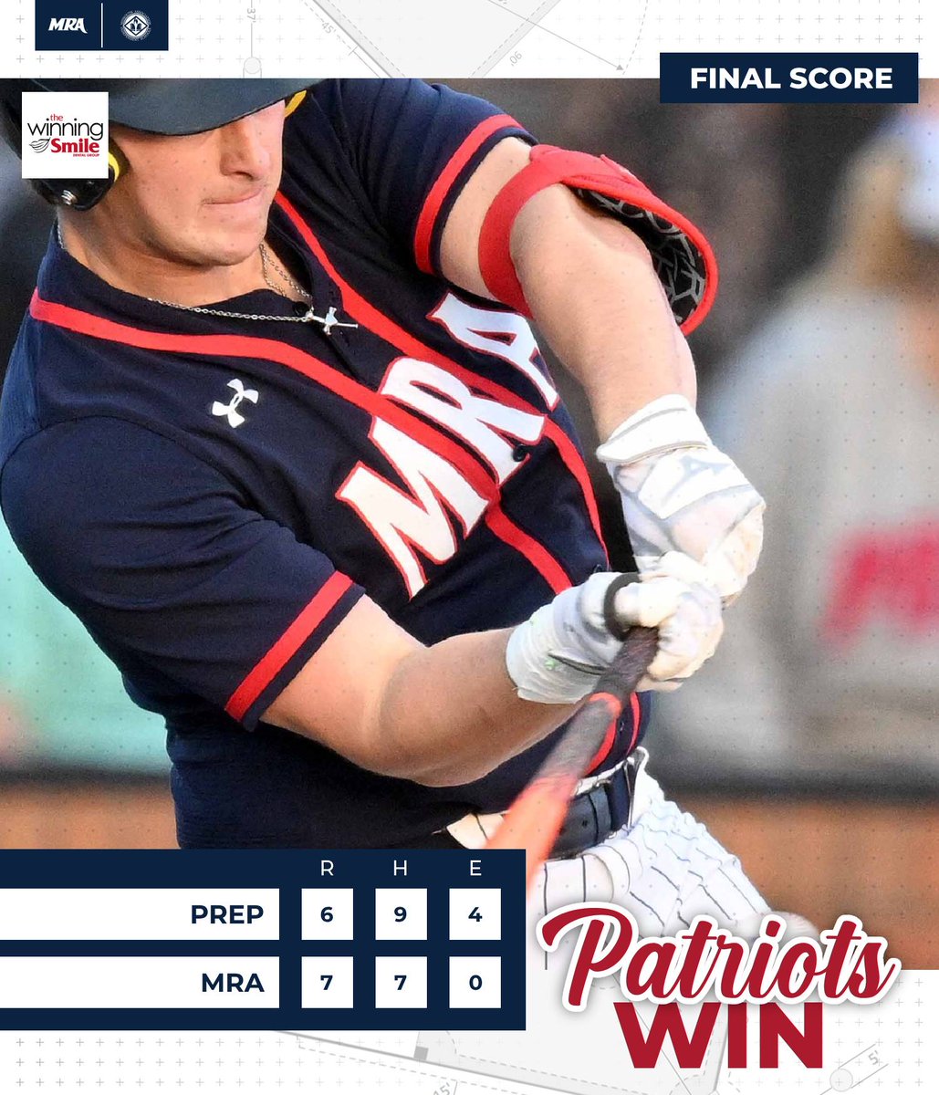 𝐌𝐑𝐀 𝐖𝐈𝐍𝐒 MRA captures game two 7-6 over Jackson Prep, and forces a game three Friday night in Flowood. First pitch will be at 6:00 pm.
