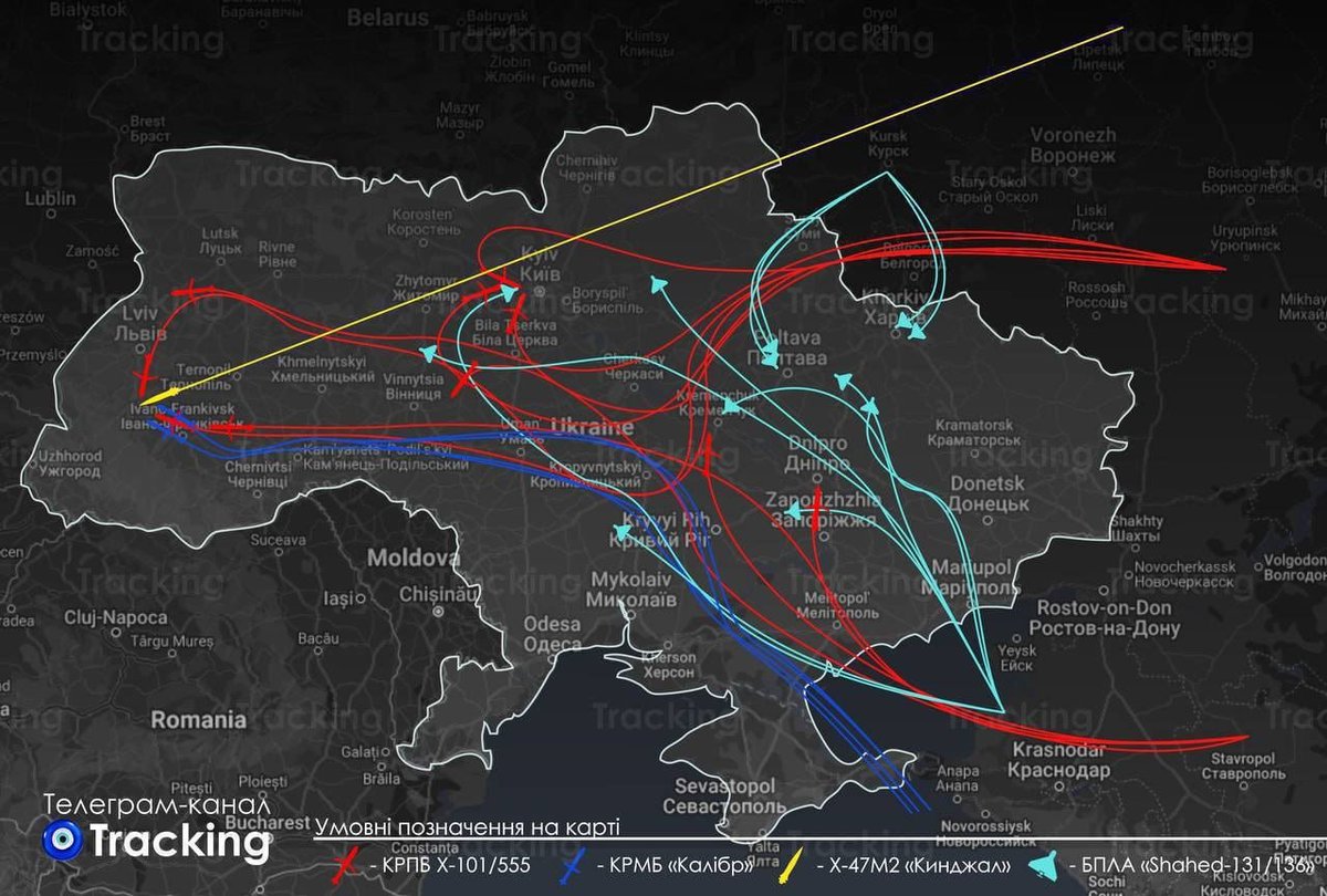 Харьков, Винница, Запорожье, Ивано-Франковск, Кировоград, Львов, Кировоград, Полтава, Киев мужуудын эрчим хүч, дэд бүтцэд нисгэгчгүй онгоц, далавчит болон баллистик пуужингийн томоохон цохилт өглөө

Билче-Волицко-Ухерскийн газар доорх хийн агуулах руу 'Чинжаал'-р цохилт өгсөн