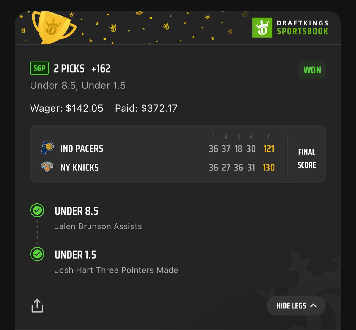 BANGGGGG✅✅✅

Nice SGP over on DraftKings to tuck us in after Turner chalked his points🚀

Leave a ❤️ & RT if you cashed
#GamblingTwitter #PlayerProps #PrizePicks #Like #Sportsbook #NBA #GamblingX #DraftKings #Fanduel #TrendingNow #Prizepickswinning