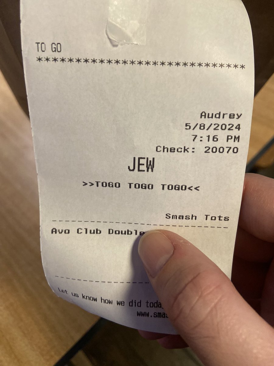 @Smashburger suggestion: maybe just pull the name off the debit card reader instead of your staff having to use a brain cell to know how to spell Joel. (I speak quite clearly btw )