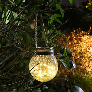 Solar Crackle Glass Lantern is a great addition to the house, garden, backyard, or patio,create a wonderful festive atmosphere. #solarlights #gardenideas #backyard #patiolife#lightingideas #LED