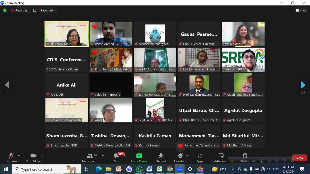 Have joined a webinar focusing on women's footprint in the energy sector, specifically in the renewable energy landscape! 📷📷 #WomenInEnergy #RenewableEnergy #ActionAidBangladesh #WebinarImpact 📷📷📷