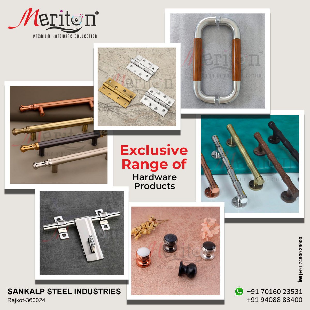 ibais_hardware's tweet photo. SANKALP STEEL INDUSTRIES (RAJKOT)
For enquiry via WhatsApp click:
https://t.co/0IgpUQY7RG
Mr. Jignesh Patel - +91 70160 23531
#glassdoorhandle #maindoorhandle #aldrop #knob #hinges #hardwareproduct #b2bplatform #architecturalhardware #hardwareplatform
.
@ibais_hardwrae https://t.co/4FLT2AByYz