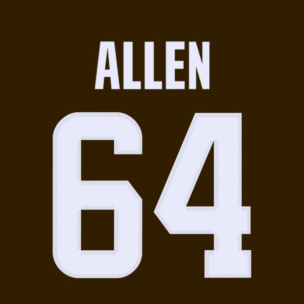 Cleveland Browns OL Brian Allen is wearing number 64. Last assigned to Geron Christian. #DawgPound