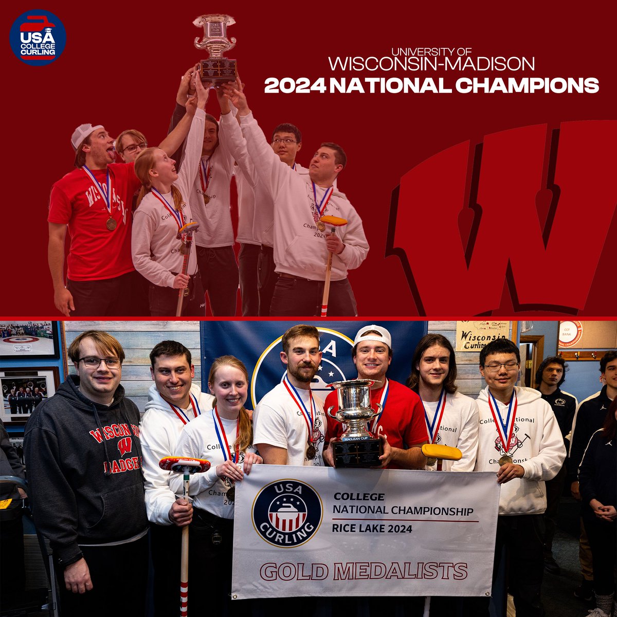 This March, Wisconsin-Madison took home the gold in the USA Curling College National Championship! 🦡Congrats to the badgers and to all the teams that competed this year.