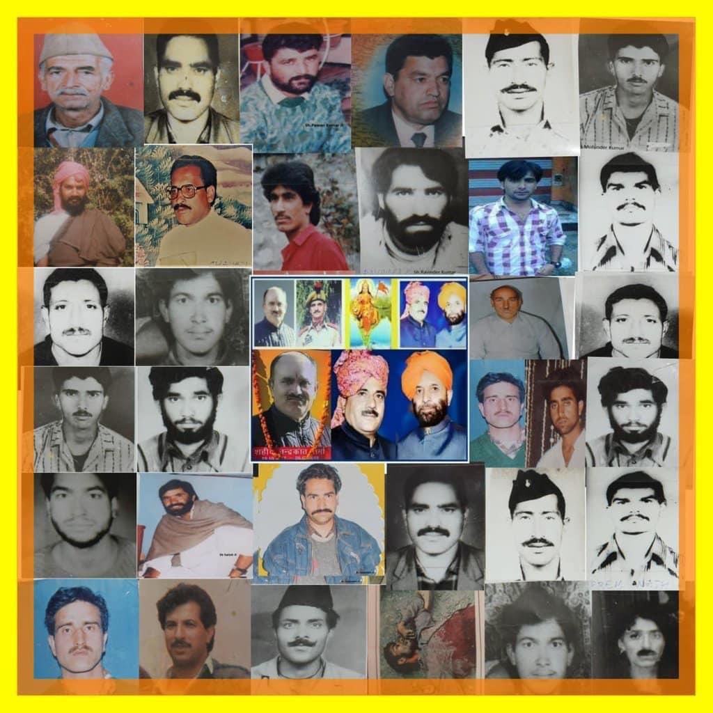 We pay tribute to the many who gave up their lives in what has been a long fight against terrorism in #Kishtwar Brutally killed for being Hindus and standing up against Jihadi Terrorism, we salute their courage and sacrifice 🙏🏻 #ShaheediDiwasKishtwar #Knowyourheroes