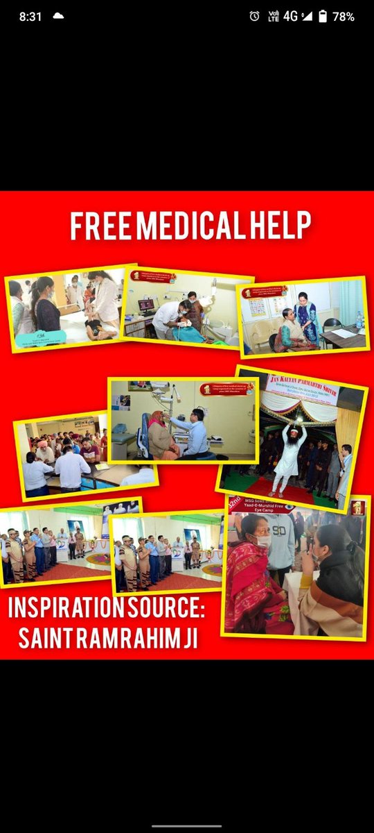 Many unprivileged people cannot afford body checkup or treatment but free medical camps are being organised by Dera Sacha Sauda every month ,free checkup camp, eye camps are organised for needy people and cure their disease in free #FreeMedicalAid Free medical camps Ram Rahim