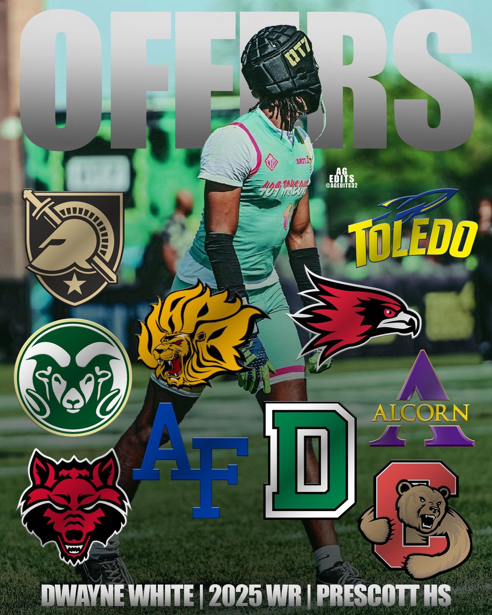 ⭐⭐⭐WR @Dwaynewhite2025 has received 1️⃣0️⃣ offers! He's ranked as the #130 WR in his class! Where should he go?👇🏽