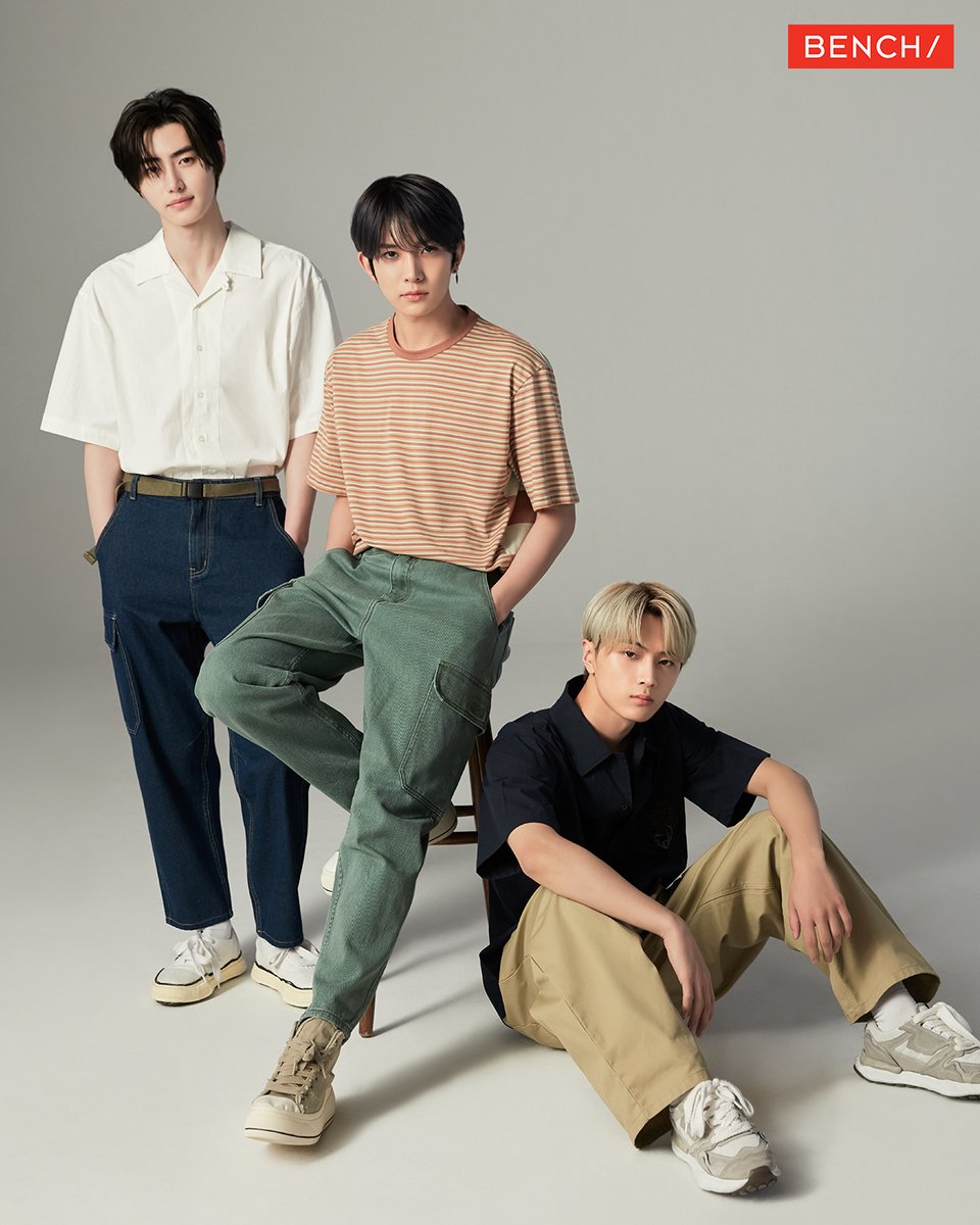 This season, we're all about blending relaxation and effortless cool. Our trio - #SUNGHOON, #HEESEUNG, and #JAY - are here to show you how it's done. 😉 #BENCHandENHYPEN #GlobalBENCHSetter #ENHYPEN