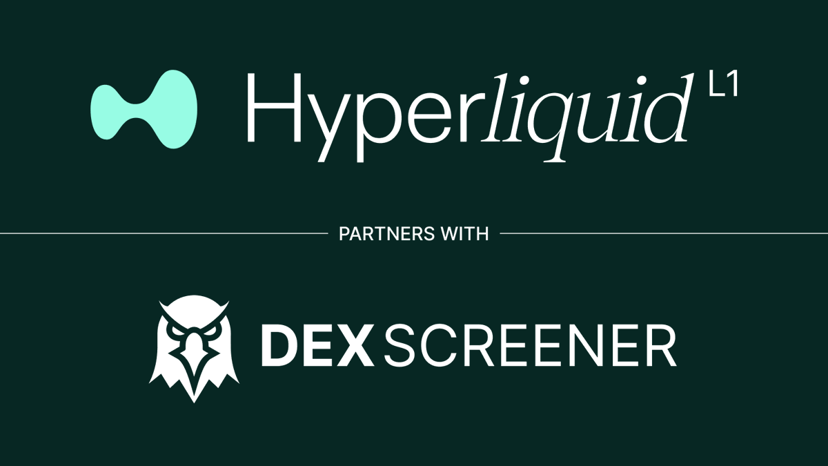 DEX Screener has integrated the Hyperliquid L1. This marks their first integration of an order book. You can now track $PURR on dexscreener.com/hyperliquid/0x… New user-deployed assets will also be tracked automatically once live.