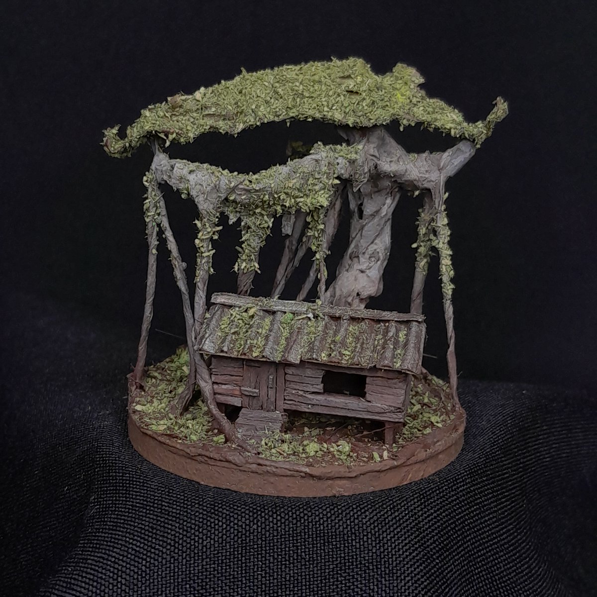 Finished Piece for #overgrow24 on IG #whimsy #chill #crafting #island #stars #dungeonsanddragons #spelljammer #pathfinderpg #tabletopgames #cabin #Recycle #relax #tree #tinyhouse #cottage #bonsai :)
