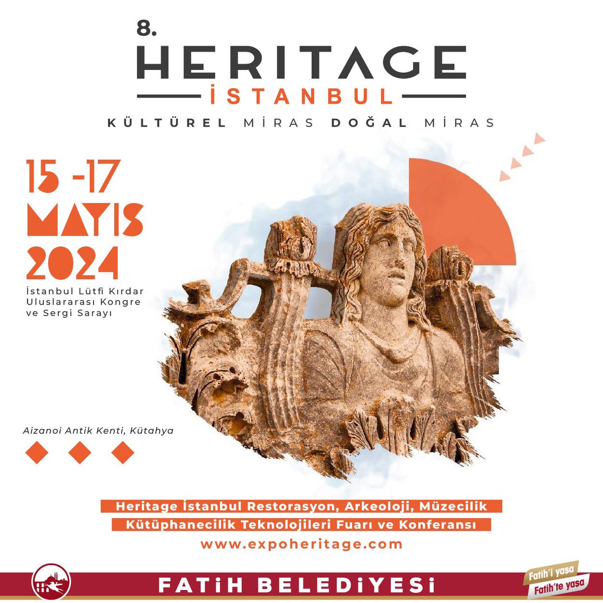 8. Heritage İstanbul Fuarı başlıyor. 🎉 Restorasyon, arkeoloji, müzecilik ve kütüphanecilik teknolojilerine dair her şey 15-17 Mayıs tarihleri arasında Lütfi Kırdar Uluslararası Kongre ve Sergi Sarayı'nda. Herkes davetlidir.