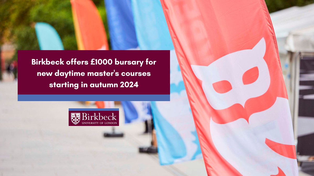 We're excited to announce our £1000 #bursary for new daytime master's courses starting in autumn 2024! 🎉 The daytime master’s programmes have been introduced as part of our commitment to providing greater choice over when, where, & how students study: ow.ly/RFsH50RyEpF