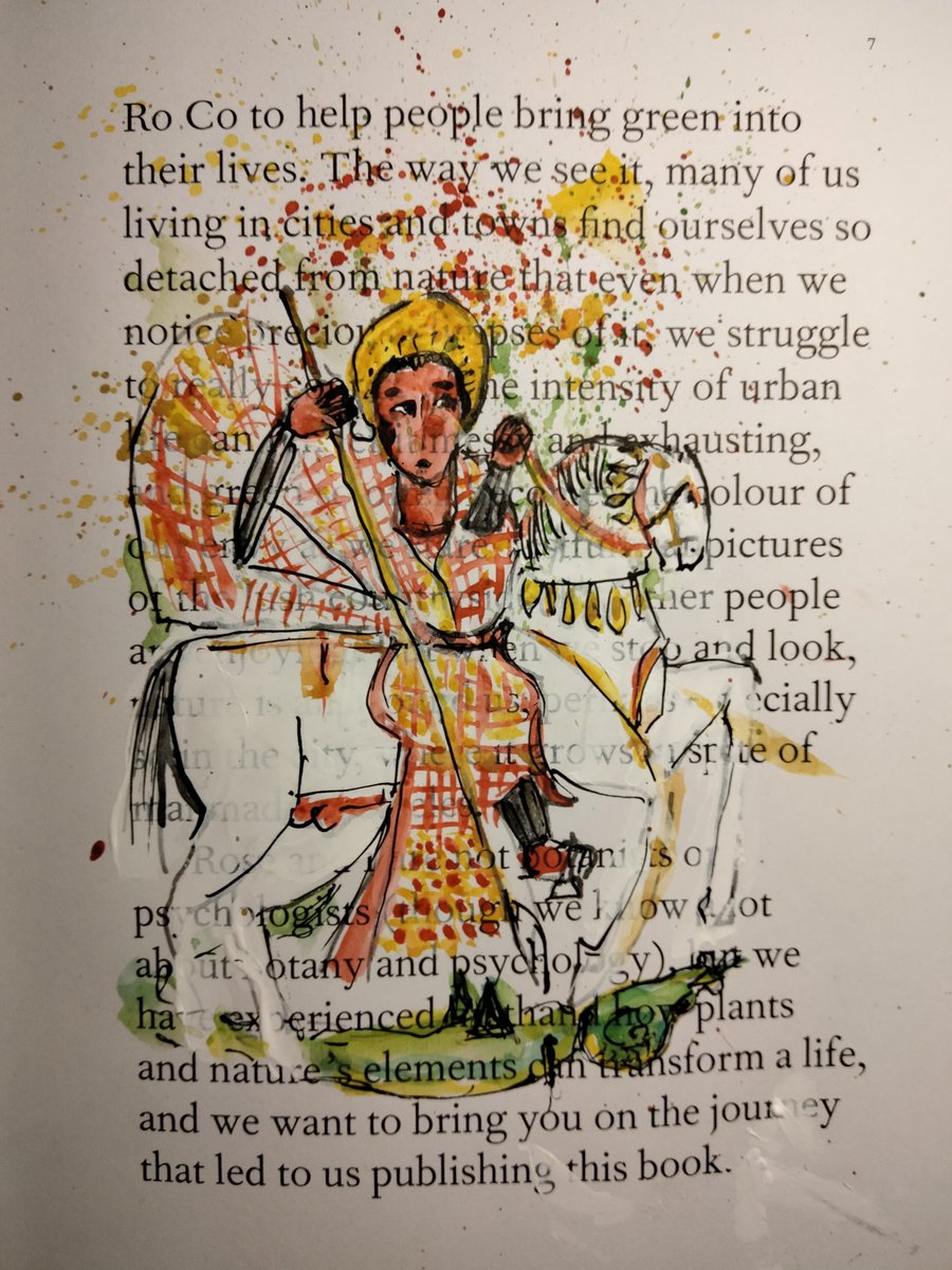 Thursday #PortraitChallenge #watercolour, #acrylic and #inkdrawing of Saint George and the dragon: painted in ink and watercolour on vellum by an unknown artist in the late 17th century. From The Four Gospels (516, f.99v) Thank you @britishlibrary and @StudioTeaBreak