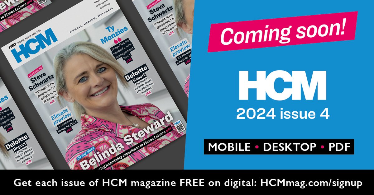 The new issue of HCM magazine will be out soon! Sign up now to get your FREE digital edition sent to you as soon as it is published! HCMmag.com/signup #hcm #HCMmagazine #health #fitness #wellbeing #wellness #gym #healthClub