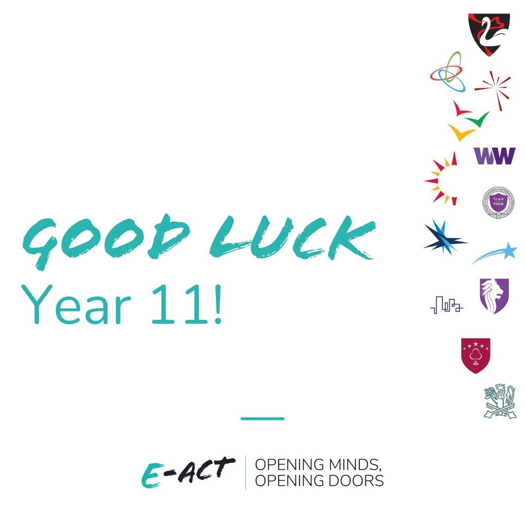 Wishing all our Year 11 students starting their GCSE exams today the best of luck!✨

A massive shout out to all of our teachers, staff members and families for all their hard work, preparation and support they've shown our students in the lead up to the exams.

#WeAreEACT
#GCSE