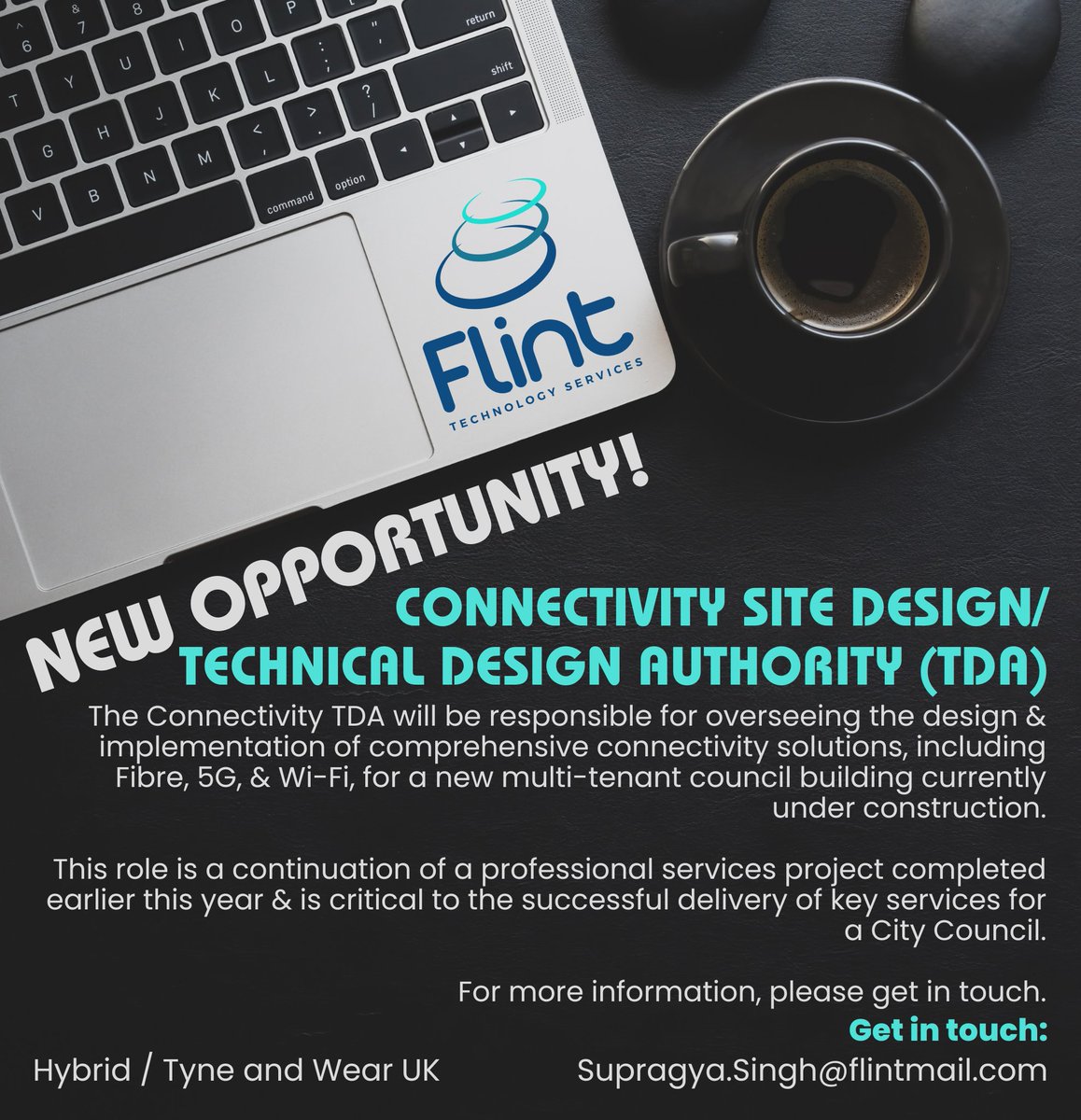 #TeamFTS are seeking a Connectivity Site Design/Technical Design Authority (TDA).

To apply for this role, or for more information, please get in touch.

#TDA #Connectivity #NewOpportunity #JobAlert #TelcoJobs #ContractJobs #HybridJobs