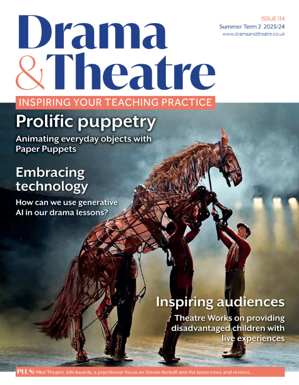 DramaAndTheatre's tweet photo. 🎉The Summer Term 2 issue of Drama &amp; Theatre is available now! Inside you will find @_theatre_works, @weteachdrama on AI for drama teachers, @pilot_theatre, @DTEAlliance, @MDE_Awards-winner Russeni Fisher, @awards_mn, @mayflower, Steven Berkoff &amp; more... 
https://t.co/iiBXtjKxg3 https://t.co/HzvxglmyuL