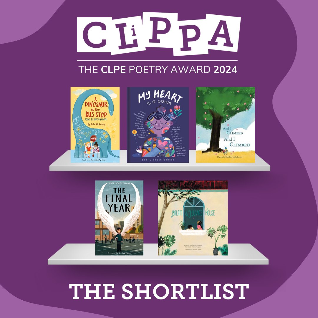 The shortlist for the 2024 CLiPPA has been unveiled by @clpe1, with 'five brilliant and very different books to enchant and transport young readers, listeners and dreamers' bookbrunch.co.uk/page/article-d… (£)