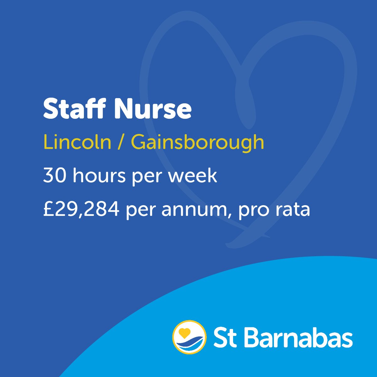 St Barnabas Hospice is an award-winning employer, ranking among the top charities to work for in the UK. 

We have a range of roles available in our clinical and non-clinical teams.

If you would like to find out more, and apply visit stbarnabashospice.co.uk/careers/vacanc…