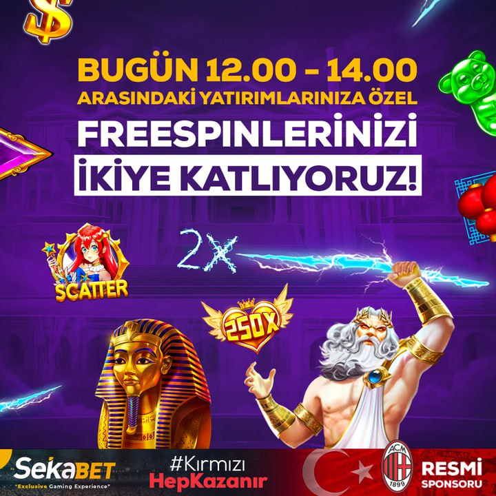 🎉 SEKABET'TE FIRSATLAR BİTMEZ 🎉

🎁 12.00 - 14.00 saatleri arasındaki yatırımlarınıza, 2 kat freespin hediyesi sizi bekliyor!

✔️ Yatırımınızı yapın , kazanmanın keyfini iki katına çıkarın! t2m.io/skssylb