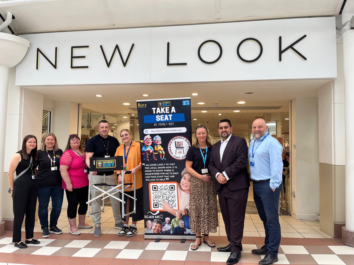 New Look in the Millgate is just one of the many shops that have already signed up to the Take a Seat initiative which provides seats for shoppers who may need a rest while out and about. Sign up here! theburydirectory.co.uk/take-a-seat-re… #agefriendlybury #stayingwell #wellbeing #takeaseat